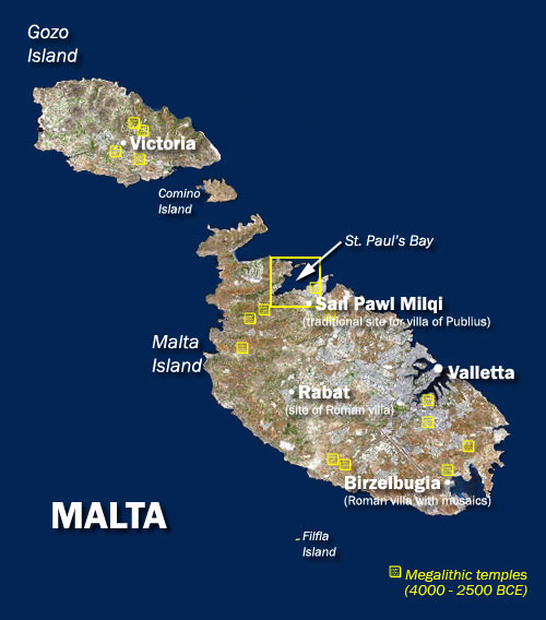satellite view of the islands of Malta